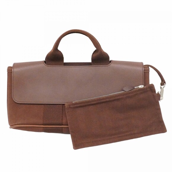 HERMES Handbags - Hermes Hermès Valparaiso Long PM Toile Chevron Brown Handbag for Women